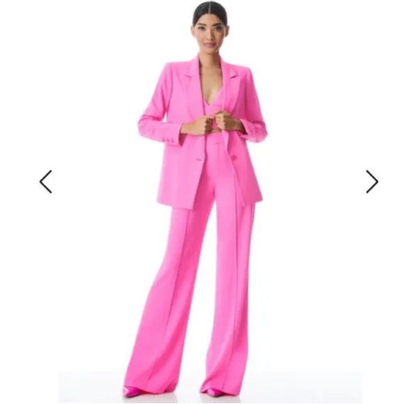 New Alice and Olivia French Rose Pink Denny Notch Collar Blazer Size 8 NWT - Picture 4 of 8